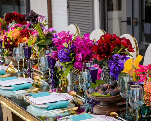 Los Angeles florist arrangements on table