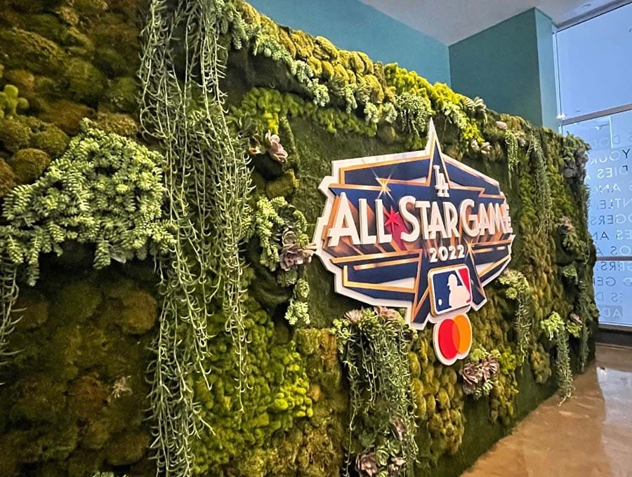 Moss wall with All-Star Game 2022 logo